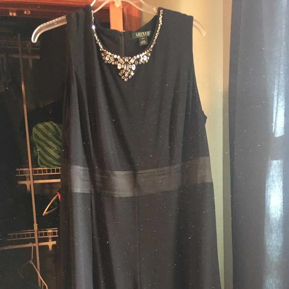 Size 20W ralph lauren black knee length dress.